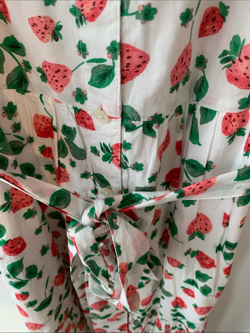 J Crew Sleeveless Collared Midi shirtDress in White Strawberry Print 2 NWT - Picture 4 of 11